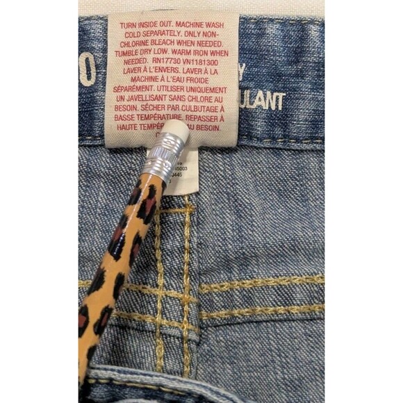 Mossimo Juniors Jeans Slim Skinny 15R Low Rise, Frayed Hem, Vintage, Thrashed - Picture 6 of 11